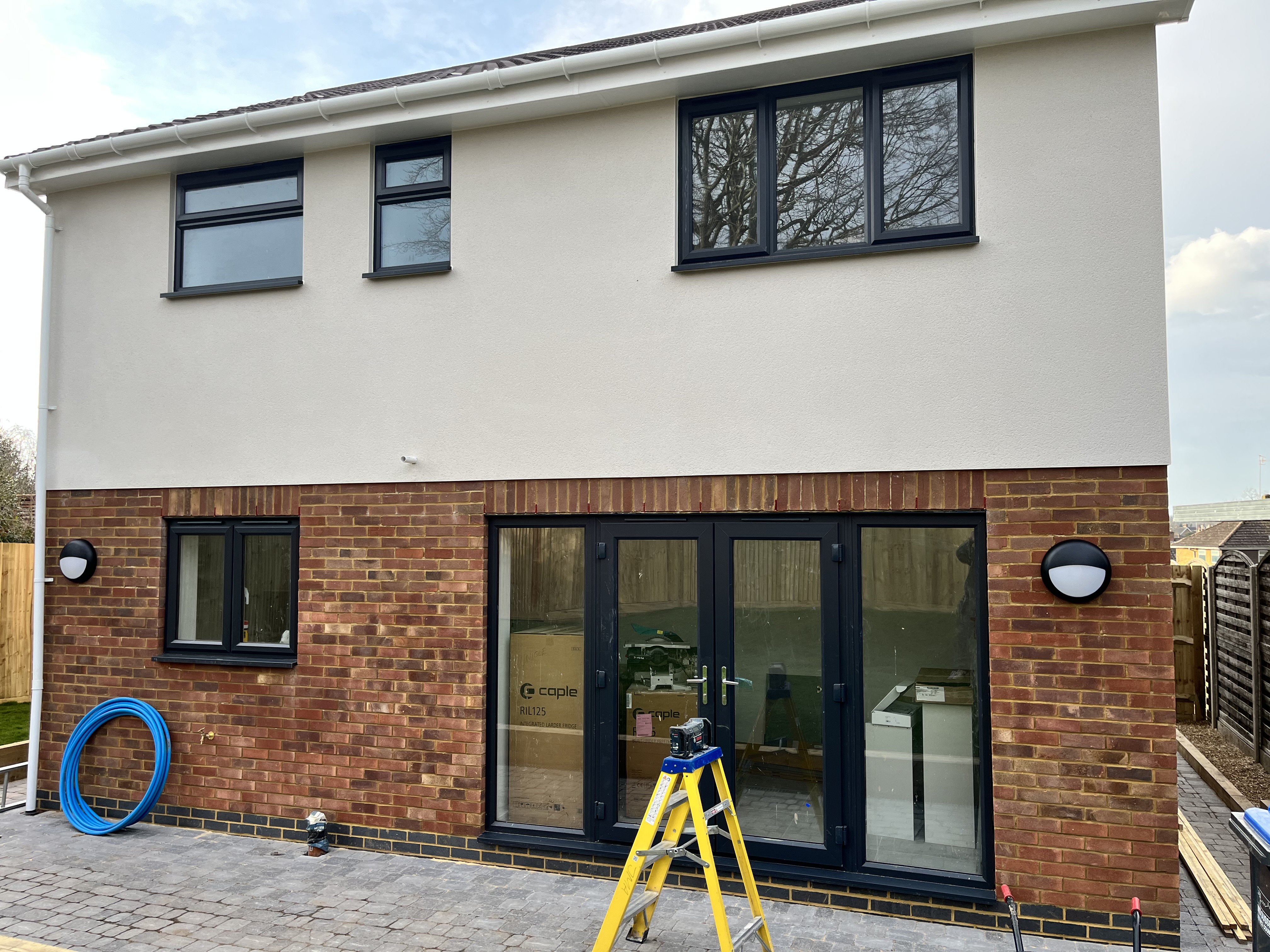Patio lighting installation